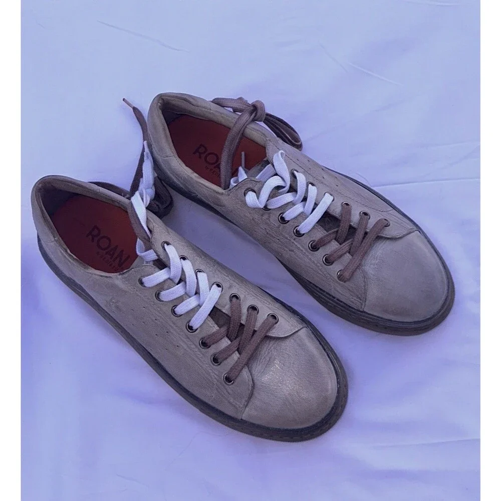 Roan Sneakers Allbright by Bed Stu Mens 10.5 M Stone Taupe Leather Lace Up Shoes
